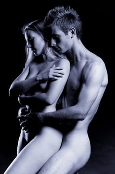 Couple in love in nude