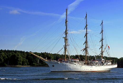 Polish sail training ship at the Tall Ship Race 2007 in Stockholm.