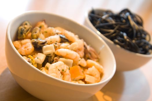 Linguine with seafood