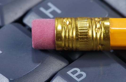 Pencil on keyboard