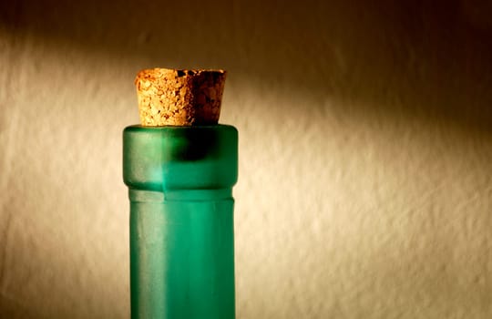 Green bottle with cork