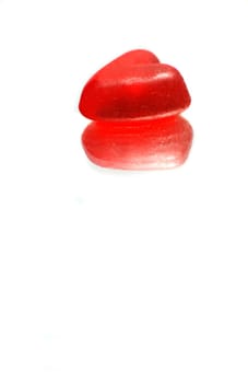 Wine gum heart sticks to the mirror
