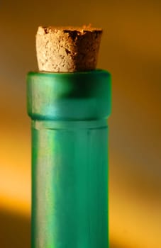 Green bottle with cork