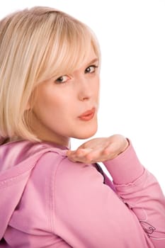 Woman with flirting gesture