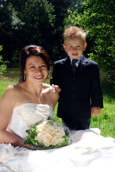 Bride with son