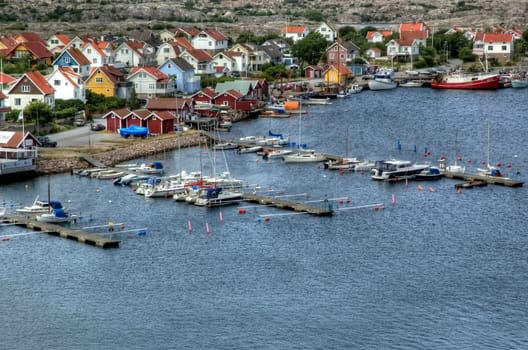 Colourful harbour impression