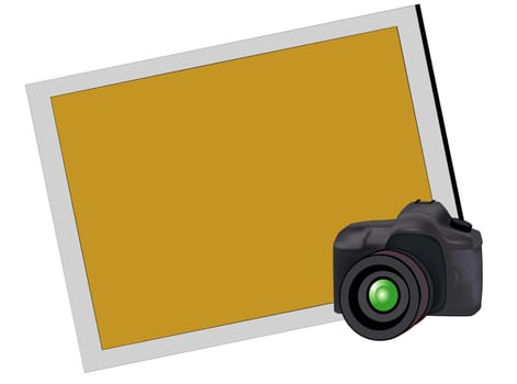 Photo camera with picture frame
