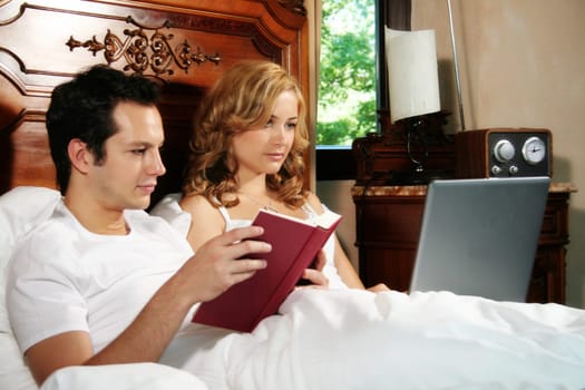 Working and reading in bed
