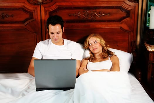Young couple in bed