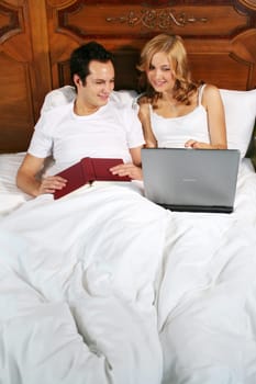 Working and reading in bed