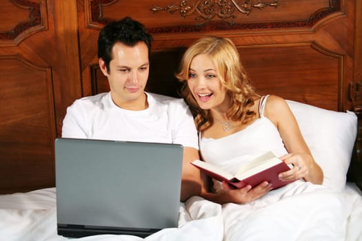 Working and reading in bed