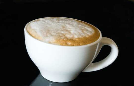 Cappuccino on black