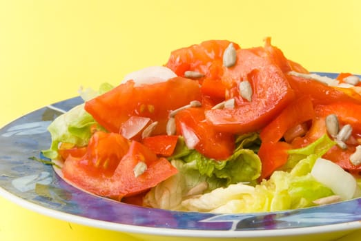 Tomato salad with sunflower seeds