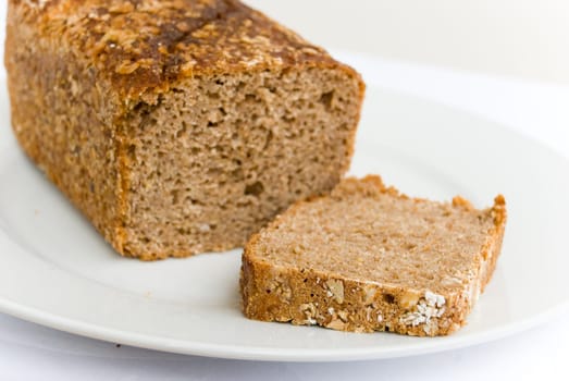mixed rye bread with slice