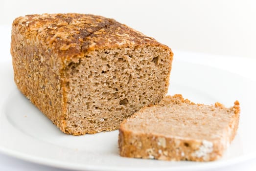 mixed rye bread with slice