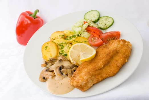 Breaded schnitzel with salad 8