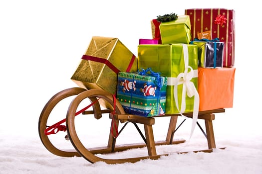 Gifts on a sleigh
