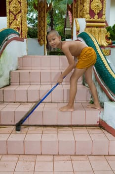 Temple Scrubbing,Laos