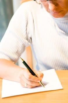 Woman writing