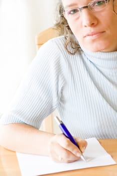 Woman writing