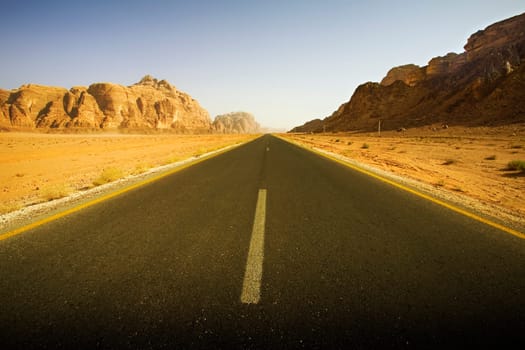 Empty roadway in the desert