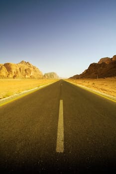 Empty roadway in the desert