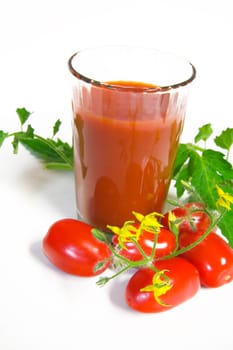 Tomato juice in a glass