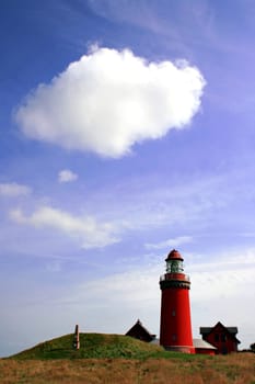 Lighthouse built in 1877 after serious shipwrecks (still active) in Bovbjerg,Denmark.