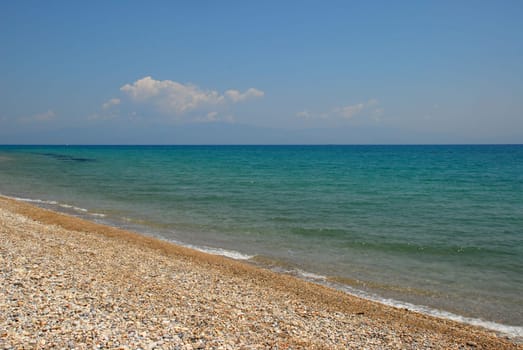 Pebble beach in Greece