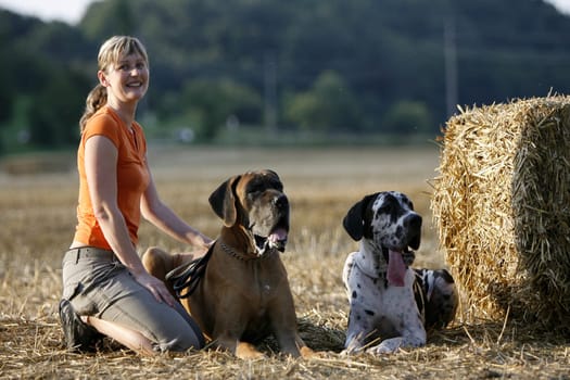 Woman with dogs
