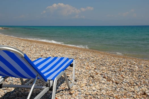 Deck chair on the beach