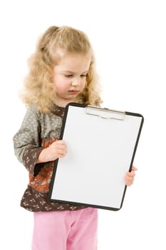 Girl with notepad