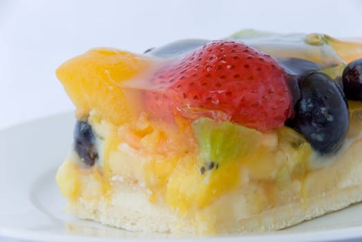 Fruit cake with various types of fruit