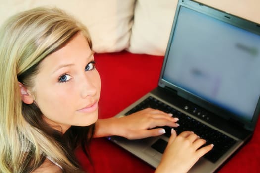 Young woman with laptop