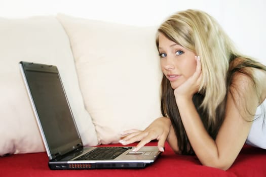 Young woman with laptop