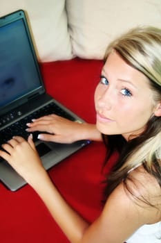 Young woman with laptop
