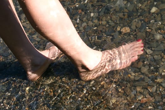 Feet in the water