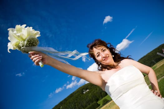 Bride with bridal bouquet