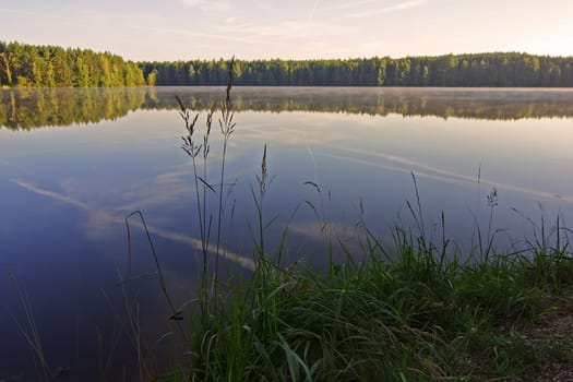 the lake rests quietly