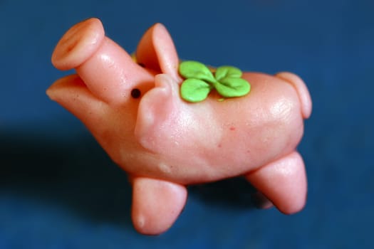 Lucky pig made of marzipan