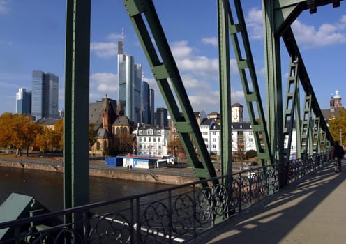 Eiserner Steg and Frankfur financial district