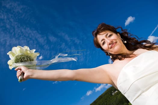 Bride and bridal bouquet