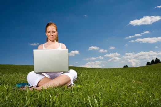 On your laptop in summer