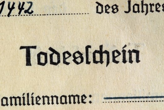 Death certificate,historical