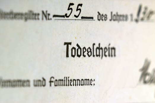 Death certificate,historical