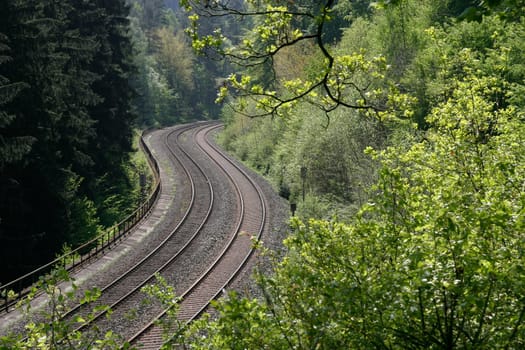 Railroad tracks at the Schiefe Ebene