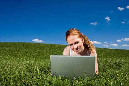 Outdoors with the notebook