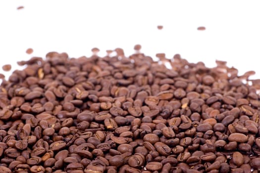 Coffee beans with white background