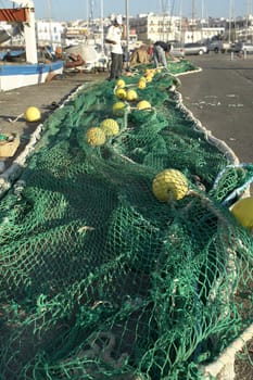 Fishing nets in the port of Naxos