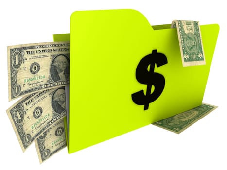 Folder with money